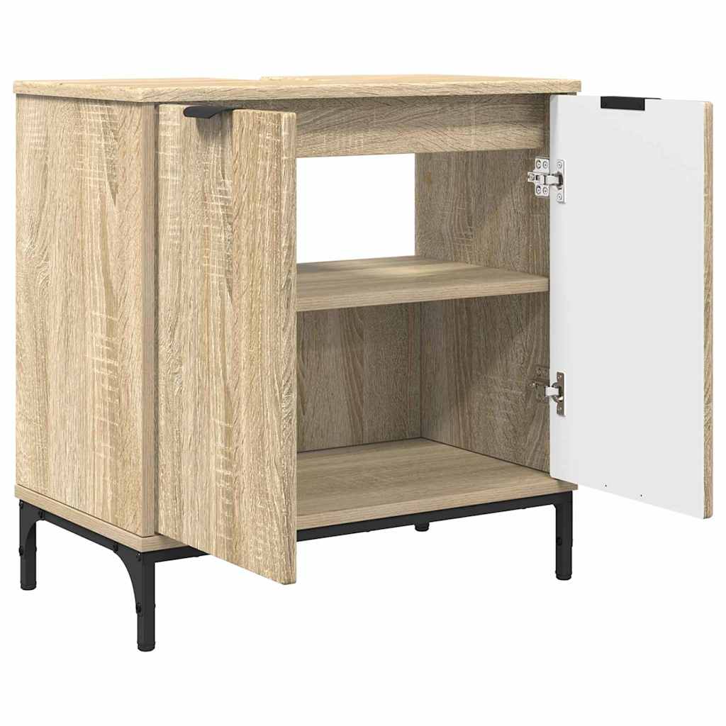 Bathroom Furniture Set with Drawer with Shelf 2 pcs Sonoma Oak
