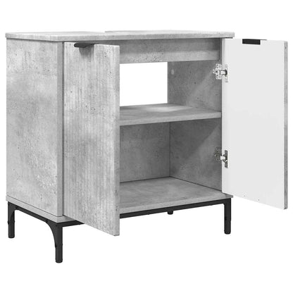 Bathroom Furniture Set with Drawer 2 pcs Concrete Grey