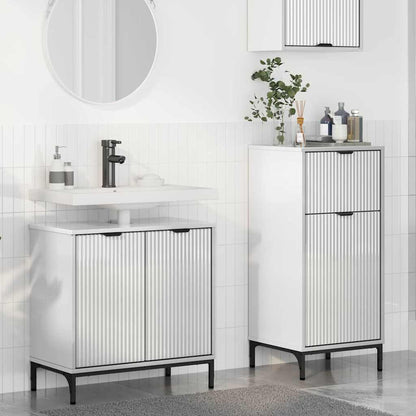 Bathroom Furniture Set with Drawer 2 pcs High Gloss White