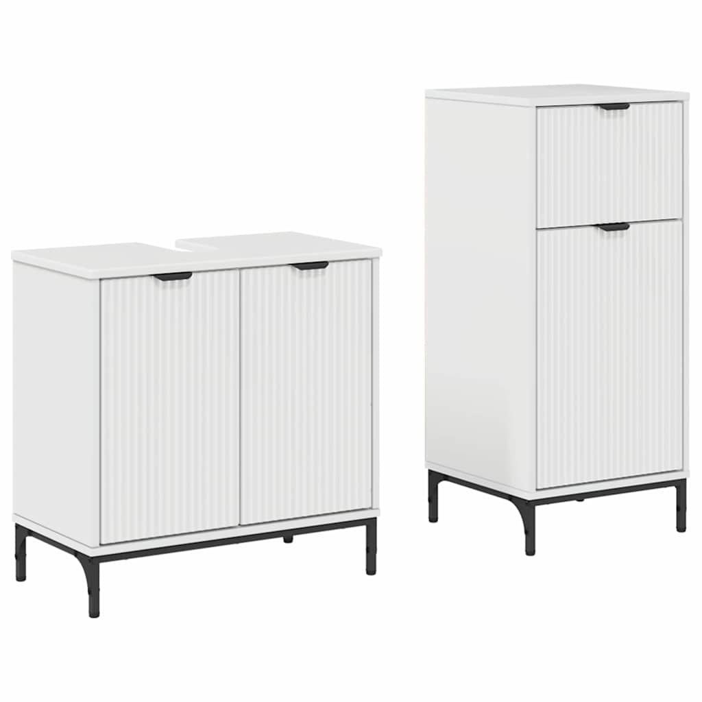 Bathroom Furniture Set with Drawer 2 pcs High Gloss White