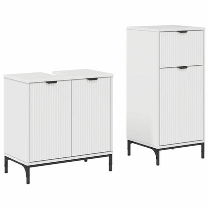 Bathroom Furniture Set with Drawer 2 pcs High Gloss White