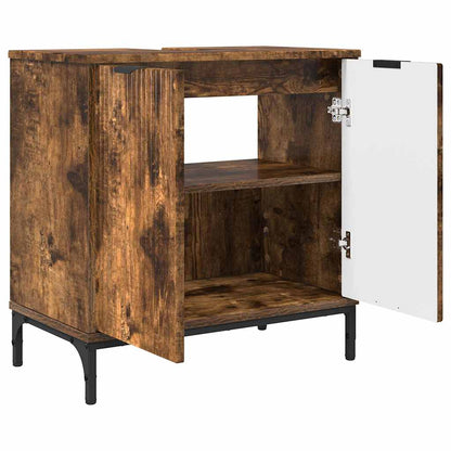 Bathroom Furniture Set with Drawer with Shelf 2 pcs Smoked Oak