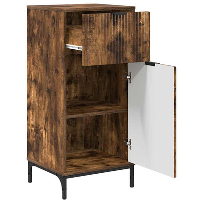 Bathroom Furniture Set with Drawer with Shelf 2 pcs Smoked Oak