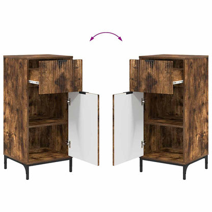 Bathroom Furniture Set with Drawer with Shelf 2 pcs Smoked Oak