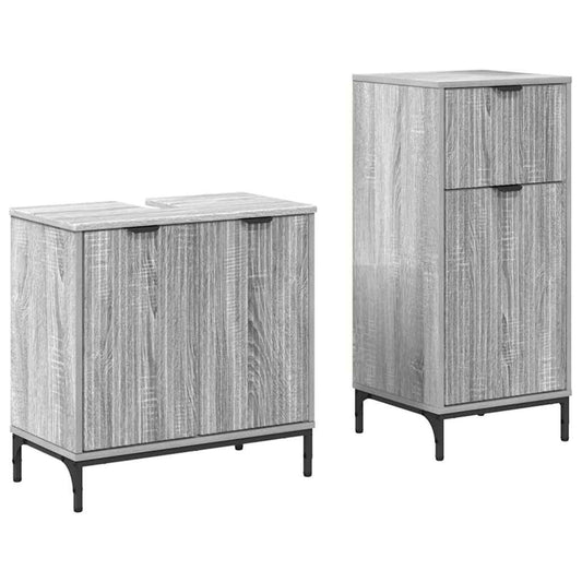 Bathroom Furniture Set 2 pcs Grey Sonoma