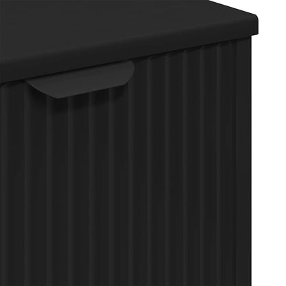 Bathroom Furniture Set 3 pcs Black Engineered Wood and Metal