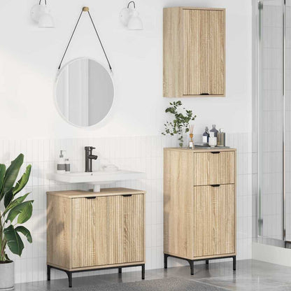 Bathroom Furniture Set 3 pcs Sonoma oak Engineered wood