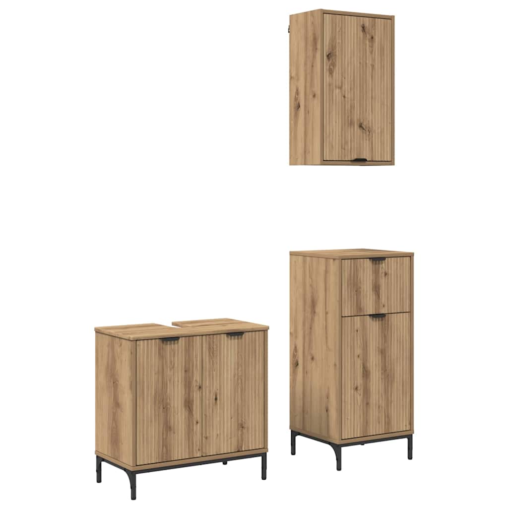 Bathroom Furniture Set 3 pcs Artisan Oak