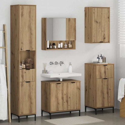 Bathroom Furniture Set 4 pcs Artisan Oak Engineered wood, Metal