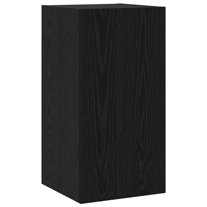 TV Cabinet Set Wall-mounted Black Oak Engineered Wood