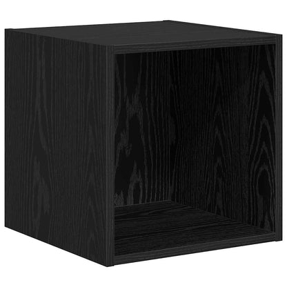 TV Cabinet Set Wall-mounted 4 pcs Black Oak Engineered Wood