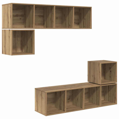 TV Cabinet Set 4 pcs Artisan Oak Engineered Wood