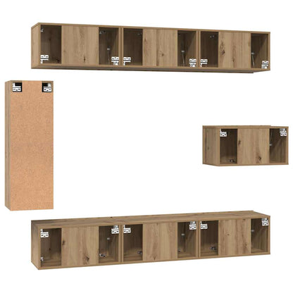 TV Cabinet Set 8 pcs Artisan Oak Engineered Wood
