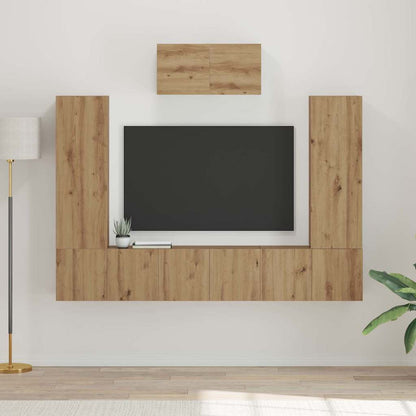 TV Cabinet Set 7 pcs Artisan Oak Engineered Wood