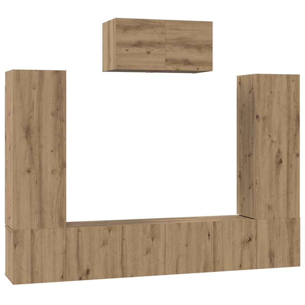 TV Cabinet Set 7 pcs Artisan Oak Engineered Wood