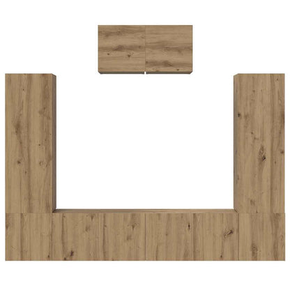 TV Cabinet Set 7 pcs Artisan Oak Engineered Wood