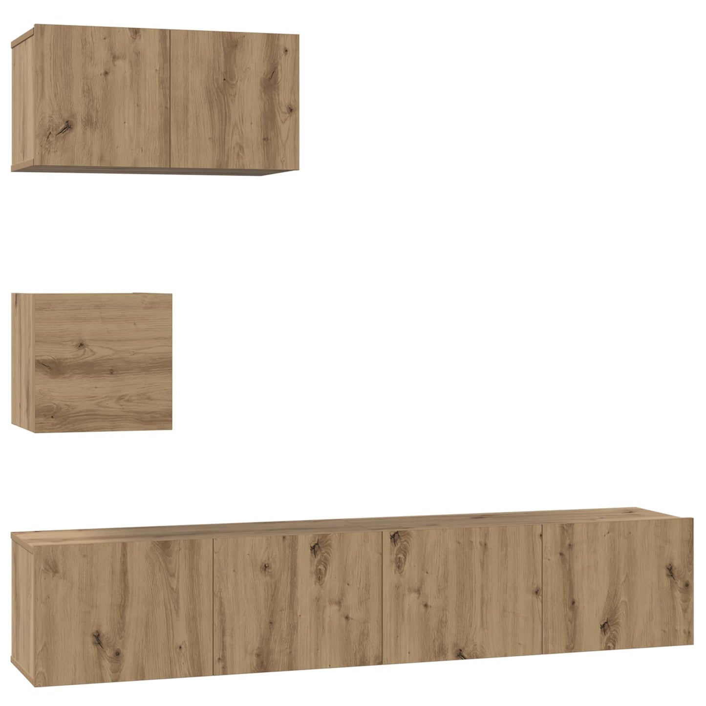 TV Cabinet Set 3 pcs Artisan Oak Engineered Wood