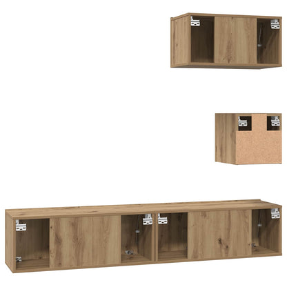 TV Cabinet Set 3 pcs Artisan Oak Engineered Wood