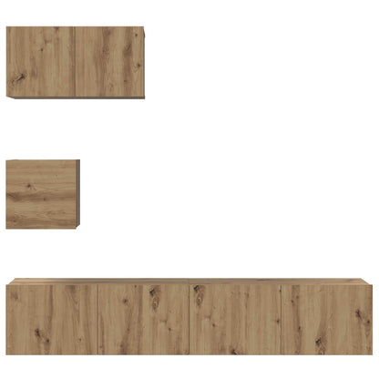 TV Cabinet Set 3 pcs Artisan Oak Engineered Wood