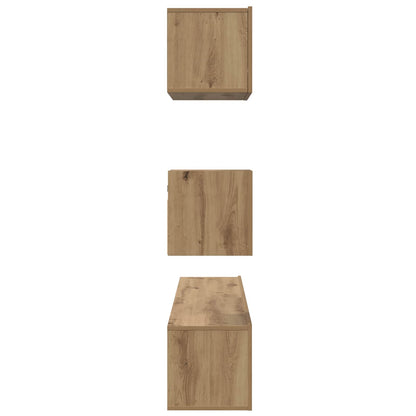 TV Cabinet Set 3 pcs Artisan Oak Engineered Wood