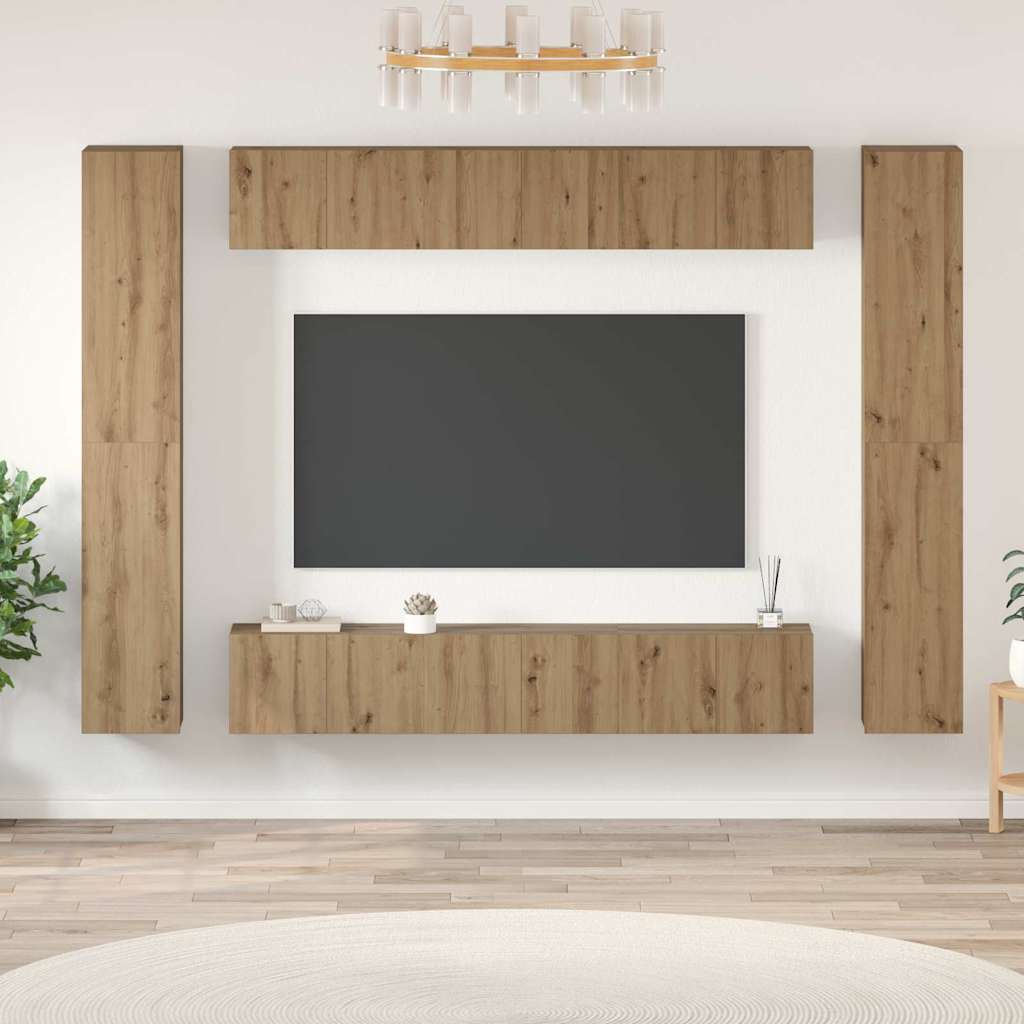 TV Cabinet Set 10 pcs Artisan Oak Engineered Wood