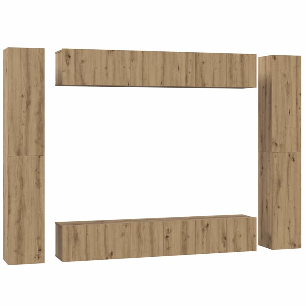 TV Cabinet Set 10 pcs Artisan Oak Engineered Wood