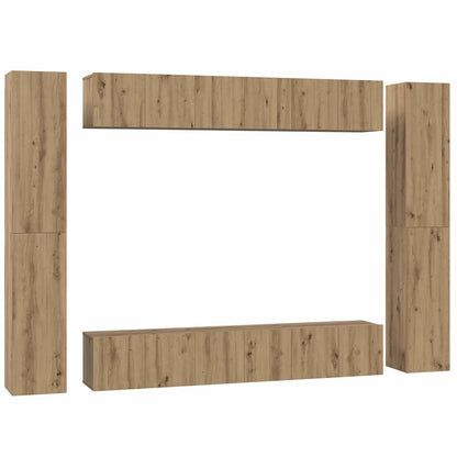 TV Cabinet Set 10 pcs Artisan Oak Engineered Wood