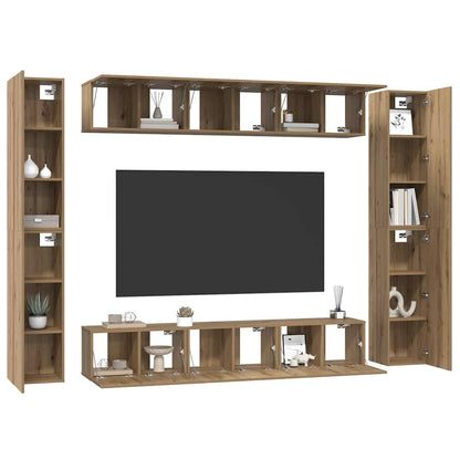 TV Cabinet Set 10 pcs Artisan Oak Engineered Wood