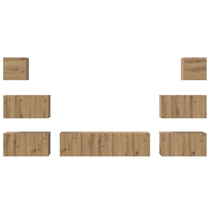 TV Cabinet Set 8 pcs Artisan Oak Engineered Wood