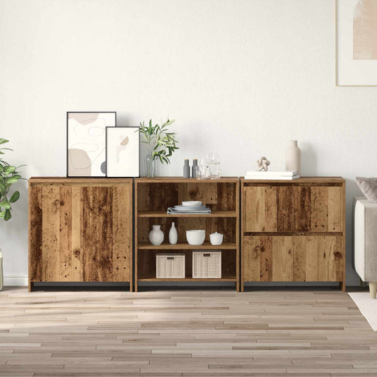Sideboard 3 pcs Old Wood 70 x 41 x 75 cm Engineered Wood