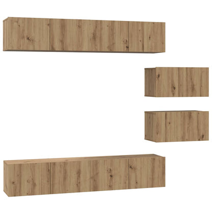 TV Cabinet Set 6 pcs Artisan Oak Engineered Wood
