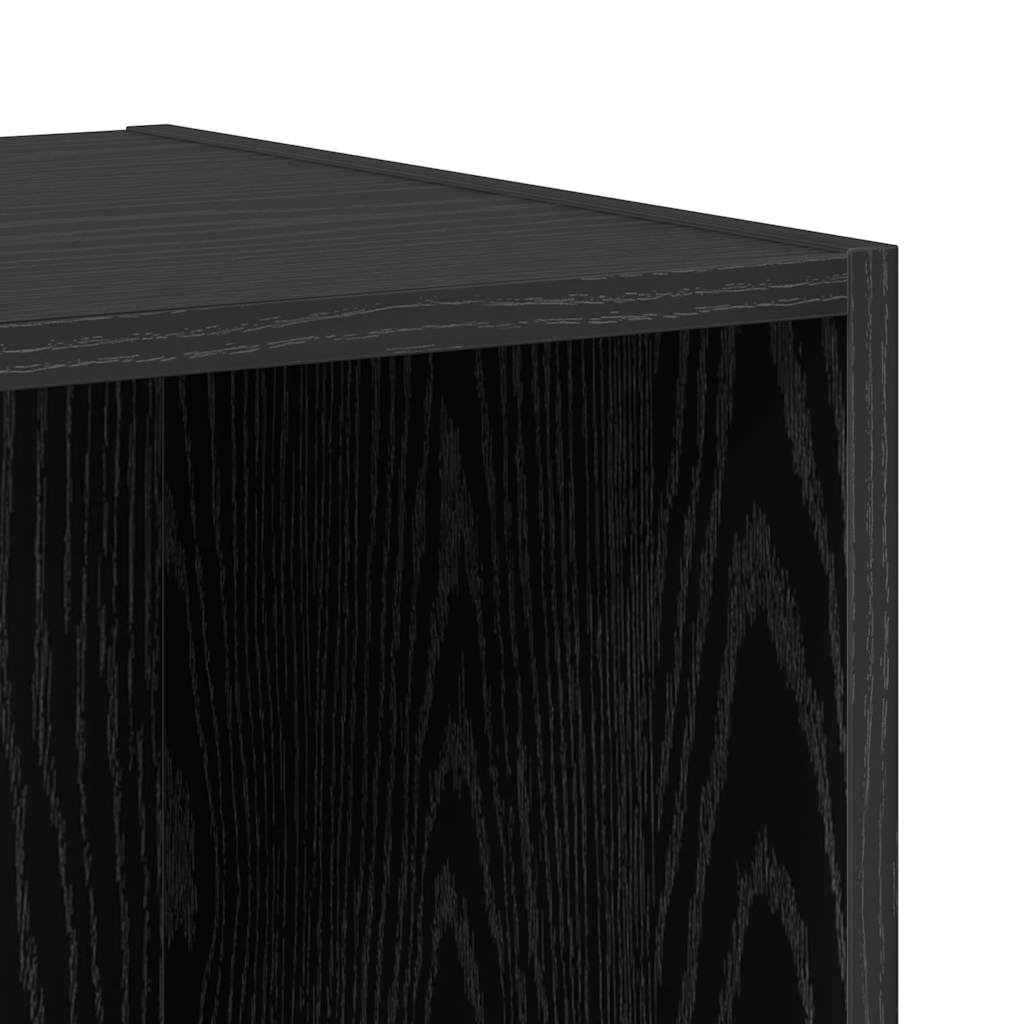 TV Cabinet Set Wall-mounted 6 pcs Black Oak Engineered Wood