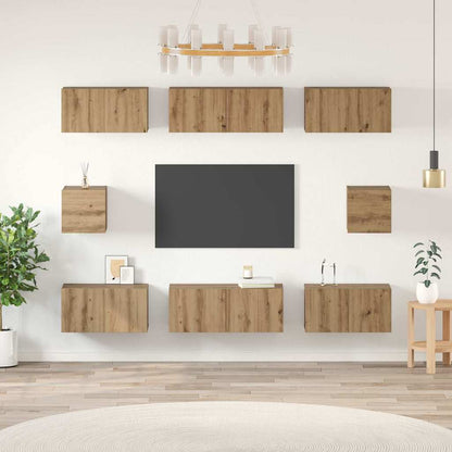 TV Cabinet Set 8 pcs Artisan Oak Engineered Wood
