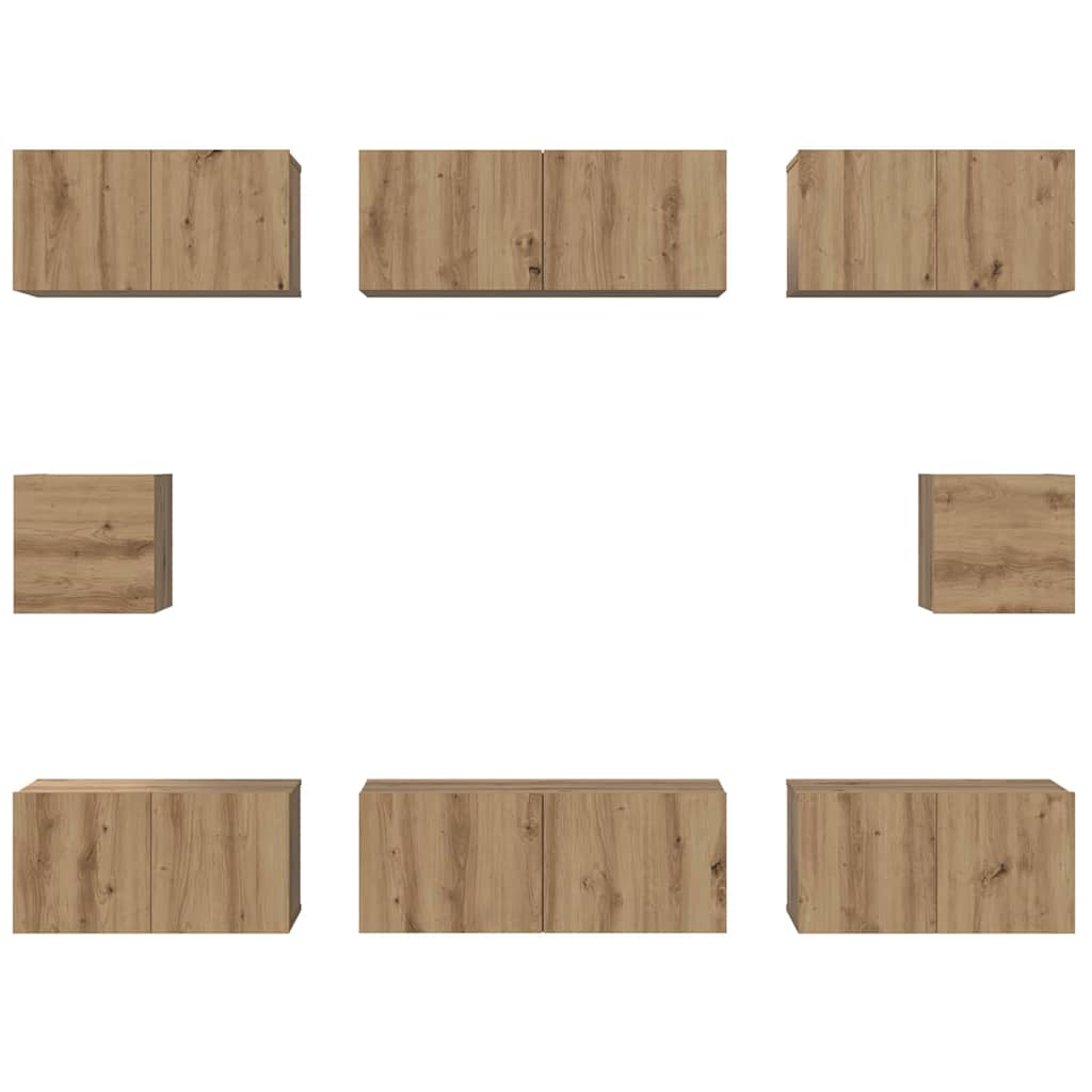 TV Cabinet Set 8 pcs Artisan Oak Engineered Wood