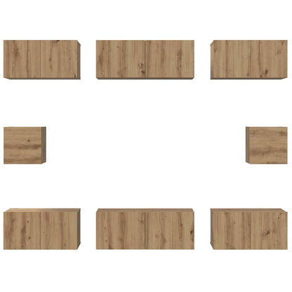 TV Cabinet Set 8 pcs Artisan Oak Engineered Wood