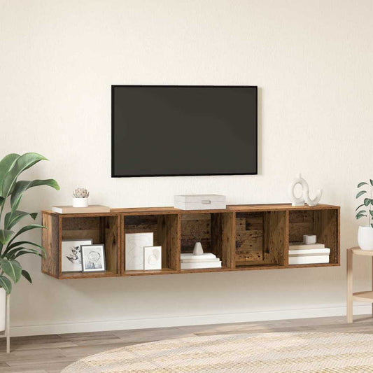 TV Cabinet Set 2 pcs Old Wood Engineered Wood