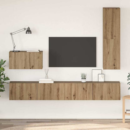 Wall TV Cabinet 4 pcs Artisan Oak Engineered Wood