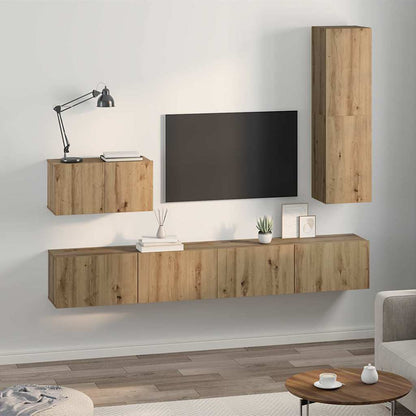 Wall TV Cabinet 4 pcs Artisan Oak Engineered Wood