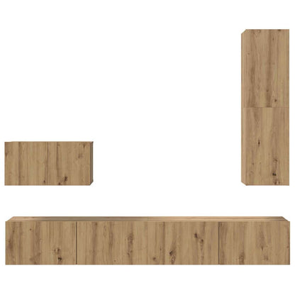 Wall TV Cabinet 4 pcs Artisan Oak Engineered Wood