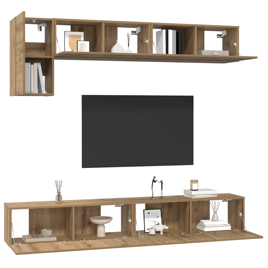 TV Cabinet Set 5 pcs Artisan Oak Engineered Wood