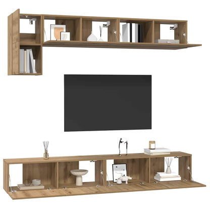 TV Cabinet Set 5 pcs Artisan Oak Engineered Wood