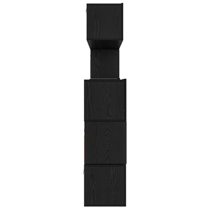TV Cabinet Set Wall-mounted 8 pcs Black Oak Engineered Wood