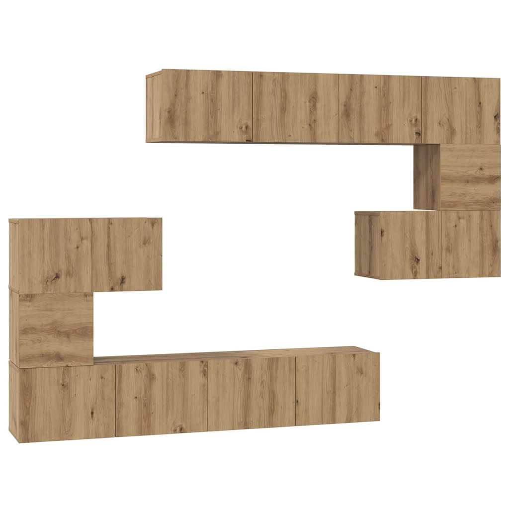 TV Cabinet Set 8 pcs Artisan Oak Engineered Wood