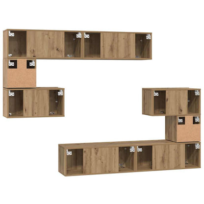 TV Cabinet Set 8 pcs Artisan Oak Engineered Wood