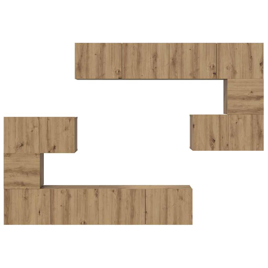 TV Cabinet Set 8 pcs Artisan Oak Engineered Wood