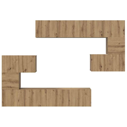 TV Cabinet Set 8 pcs Artisan Oak Engineered Wood