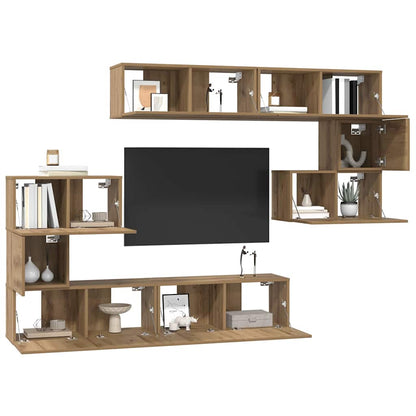 TV Cabinet Set 8 pcs Artisan Oak Engineered Wood