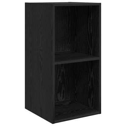 TV Cabinet Set Wall-mounted 4 pcs Black Oak Engineered Wood