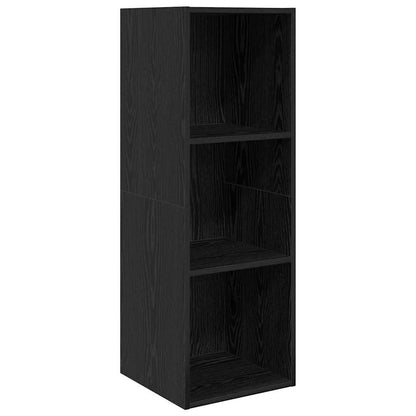 TV Cabinet Set Wall-mounted 4 pcs Black Oak Engineered Wood