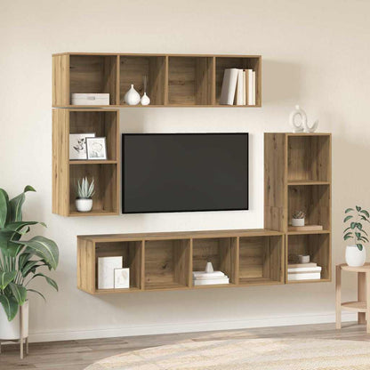 TV Cabinet Set 4 pcs Artisan Oak Engineered Wood